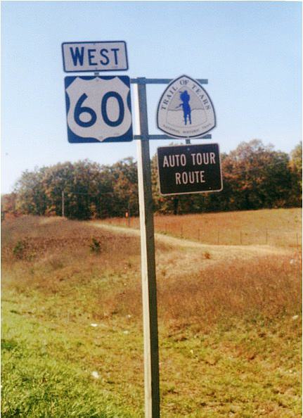 US 60 and the Trail of Tears west of Aurora