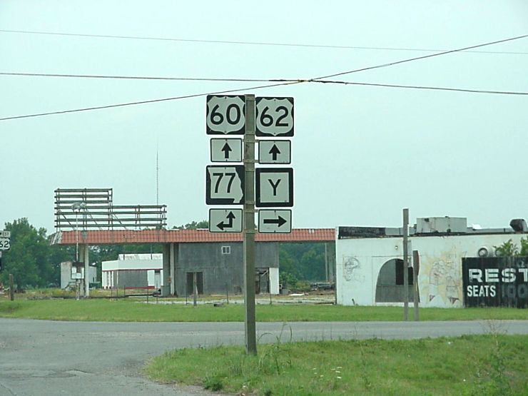 Missouri 77 joins US 60 and US 62 in Wilson City
