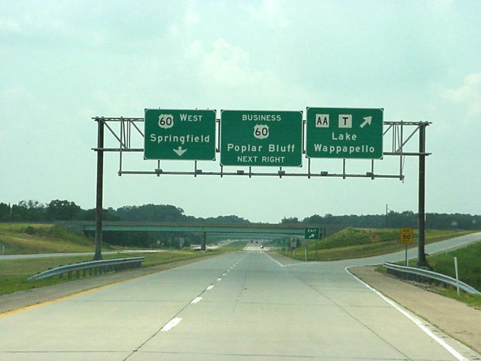 US 60 and Business US 60 on the east side of Poplar Bluff, Mo.