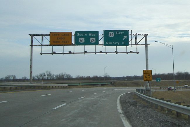 US 24 and US 61 in Marion County, Mo. west of Quincy, Ill.