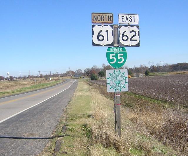 US 61, US 62, and Business Loop 55 at New Madrid, Mo.