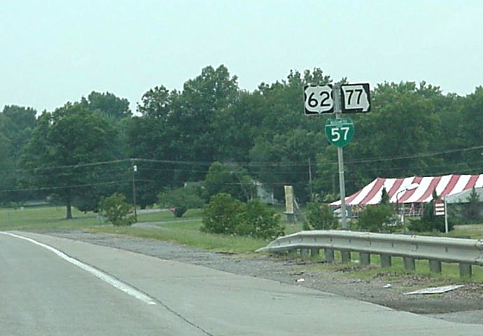 Business Loop 57, US 62, and Missouri 77 through Charleston
