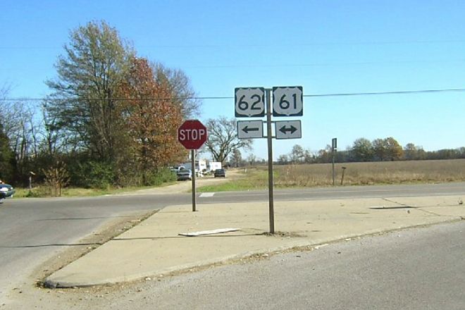 US 62 and US 61 join near Howardville, Mo. (2004)