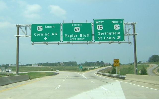 US 60/US 67 interchange at Poplar Bluff, Mo.
