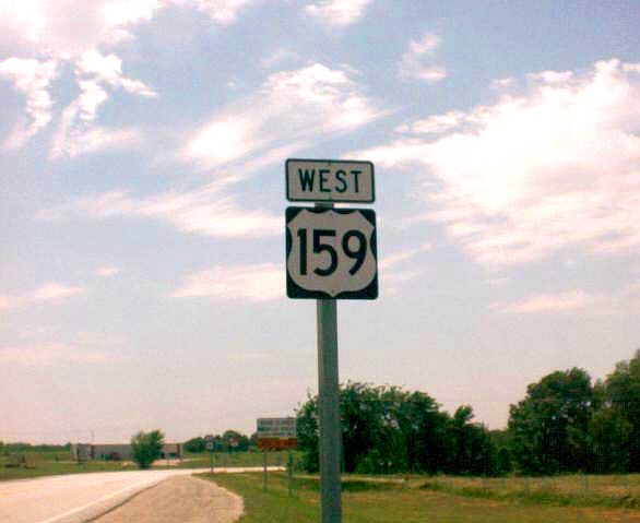 Mistaken direction for US 159 in Holt County, Mo.