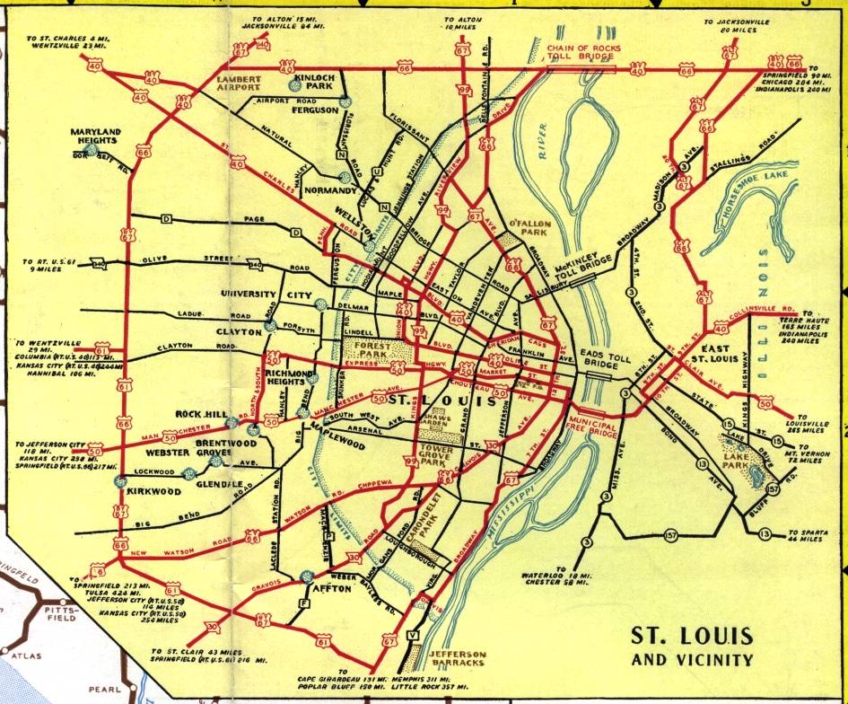 Inset map of St. Louis, Mo. (1940)