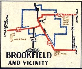 Section of 1948 official highway map for Missouri