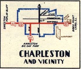 Section of 1948 official highway map for Missouri