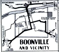 Inset map of Boonville, Mo. (1950)