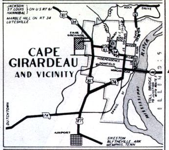 Inset map of Cape Girardeau, Mo. (1950)