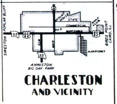Inset map of Charleston, Mo. (1950)