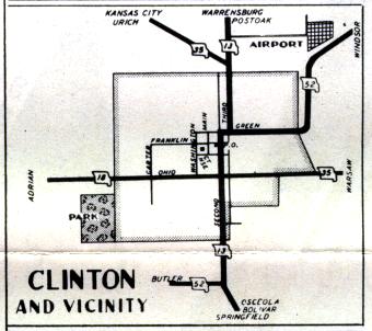 Inset map of Clinton, Mo. (1950)