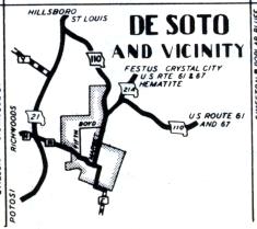 Inset map of De Soto, Mo. (1950)