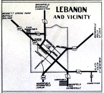 Inset map of Lebanon, Mo. (1950)