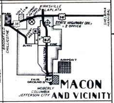 Inset map of Macon, Mo. (1950)