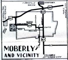 Inset map of Moberly, Mo. (1950)