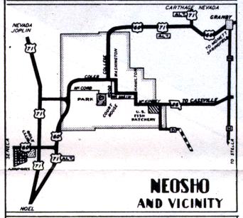 Inset map of Neosho, Mo. (1950)