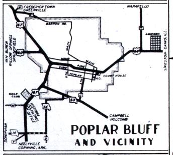 Inset map of Poplar Bluff, Mo. (1950)