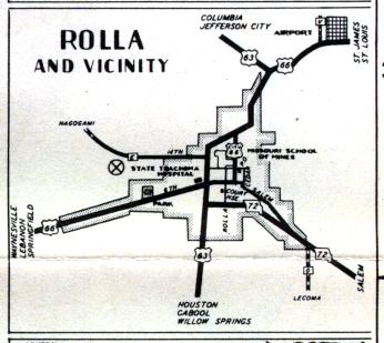 Inset map of Rolla, Mo. (1950)
