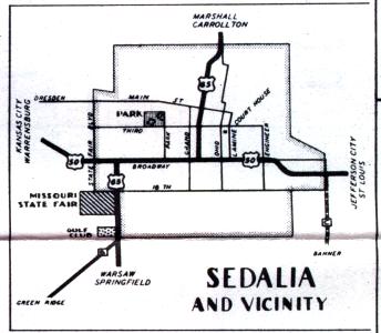 Inset map of Sedalia, Mo. (1950)