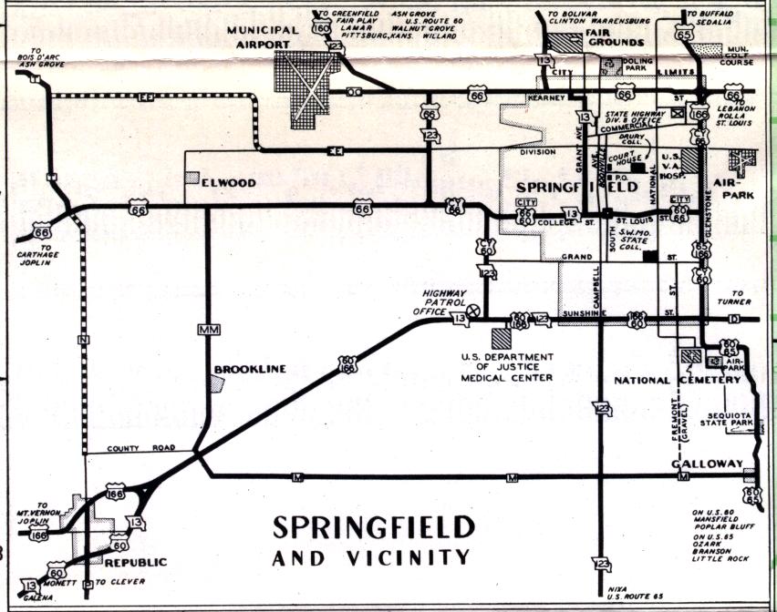 Inset map of Springfield, Mo. (1950)