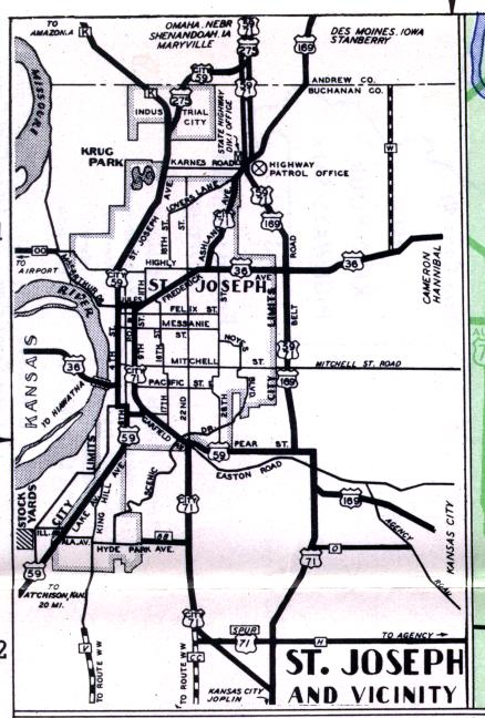 Inset map of St. Joseph, Mo. (1950)