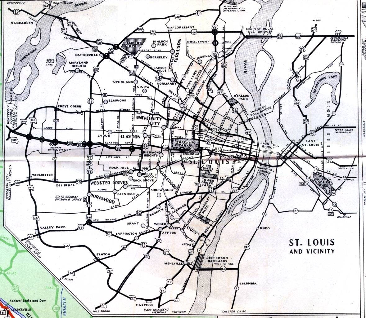 Inset map of St. Louis, Mo. and vicinity (1950)