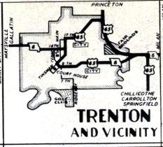 Inset map of Trenton, Mo. (1950)