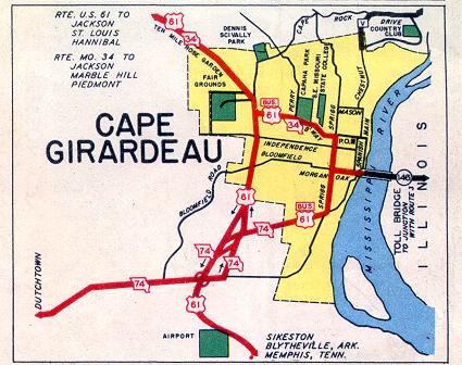 Inset map for Cape Girardeau, Mo. (1952)