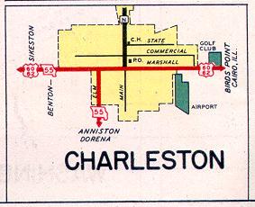 Inset map for Charleston, Mo. (1952)