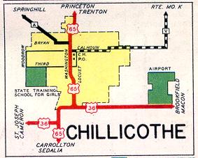 Inset map for Chillicothe, Mo. (1952)