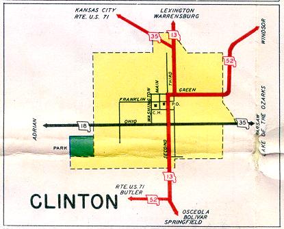 Inset map for Clinton, Mo. (1952)