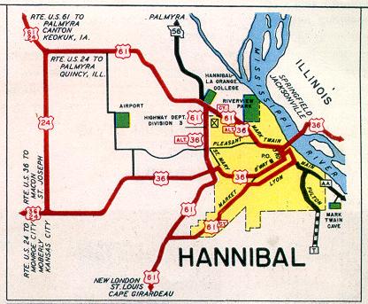 Inset map for Hannibal, Mo. (1952)