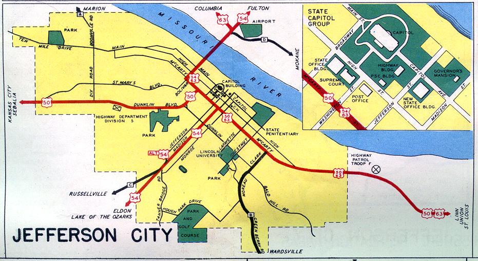 Inset map for Jefferson City, Mo. (1952)