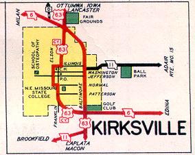 Inset map for Kirksville, Mo. (1952)