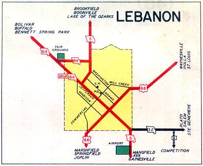 Inset map for Lebanon, Mo. (1952)