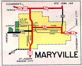 Inset map for Maryville, Mo. (1952)