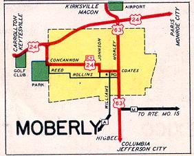 Inset map for Moberly, Mo. (1952)