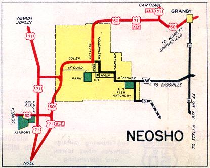 Inset map for Neosho, Mo. (1952)