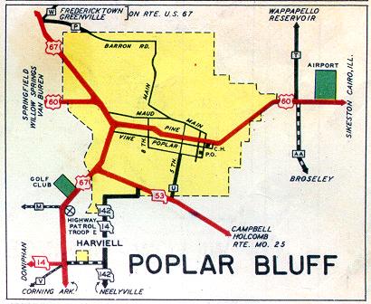 Inset map for Poplar Bluff, Mo. (1952)