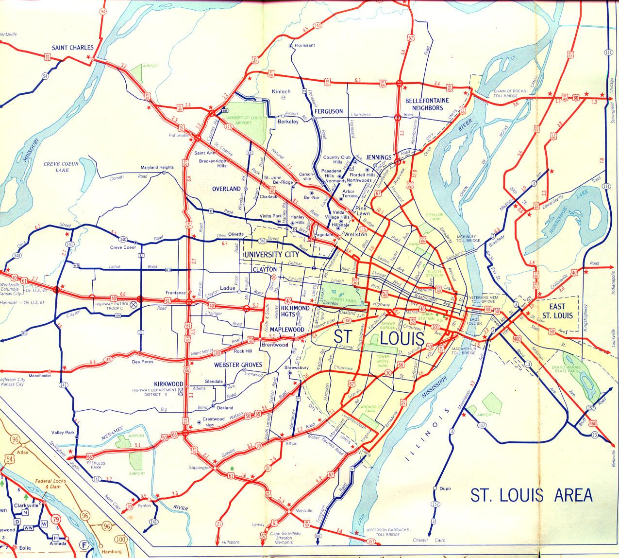 Inset map for St. Louis, Mo. (1956)