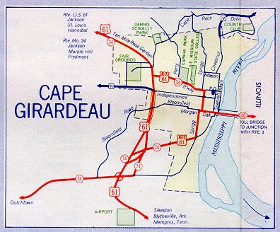 Inset map for Cape Girardeau, Mo. (1957)