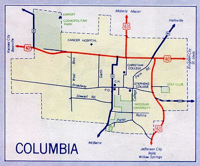 Inset map for Columbia, Mo. (1957)