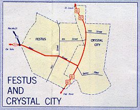 Inset map for Festus and Crystal City, Mo. (1957)