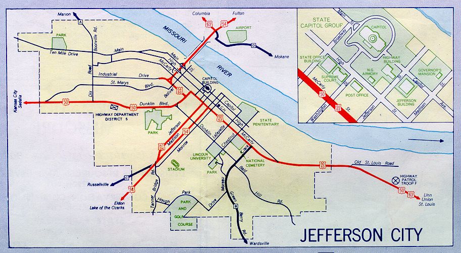 Inset map for Jefferson City, Mo. (1957)