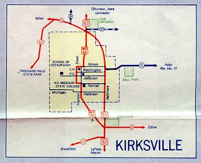 Inset map for Kirksville, Mo. (1957)
