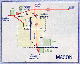 Inset map for Macon, Mo. (1957)