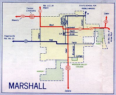 Inset map for Marshall, Mo. (1957)