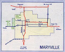 Inset map for Maryville, Mo. (1957)