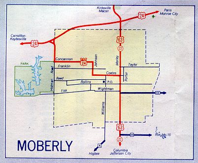 Inset map for Moberly, Mo. (1957)